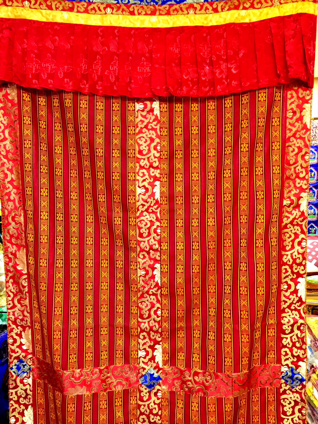  Bhutanese Traditional Door Curtain / Red 