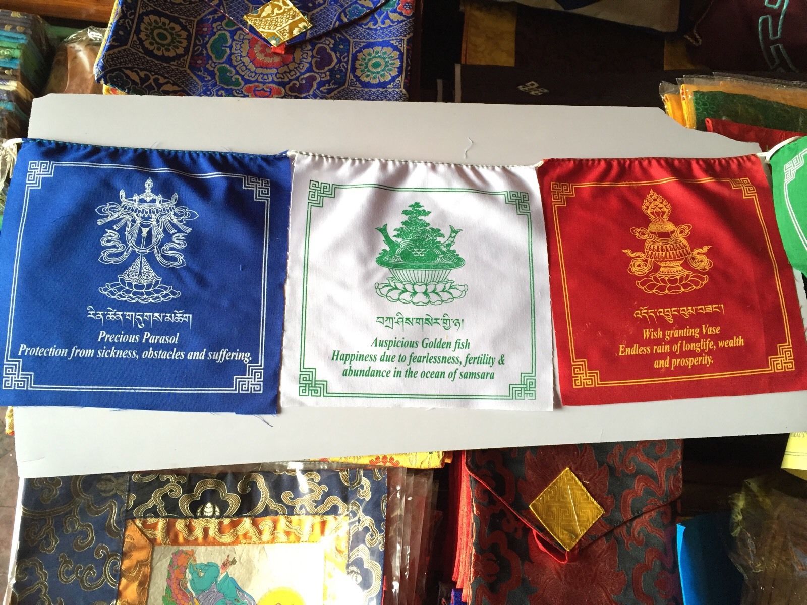 Tibetan Eight Auspicious Symbol Prayer Flags