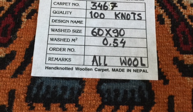 Tibetan 100 Knot Handmade Tiger Rug/carpet