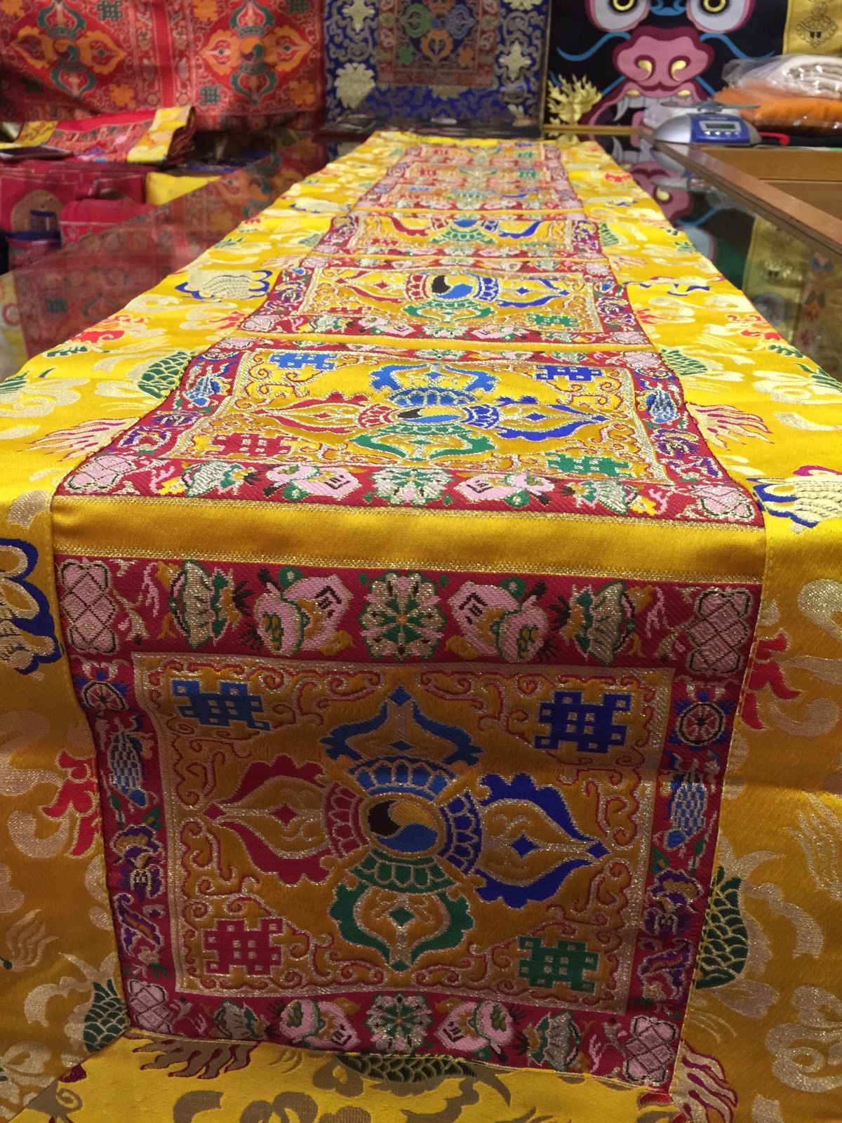 Tibetan Yellow Dorji Large Table Runner / Cover